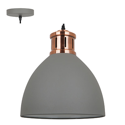 Pendant Steel 330mm Grey & Copper E27 1x40w