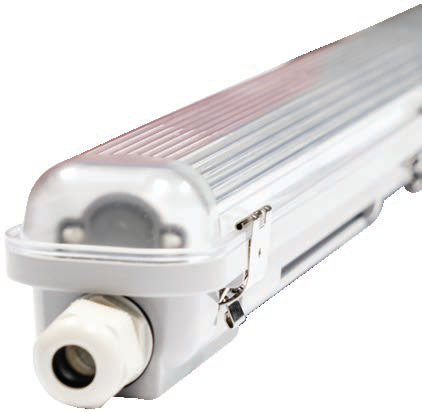 4FT Single Vapour Proof wired for LED T8 1x18W 1285mm, view 2