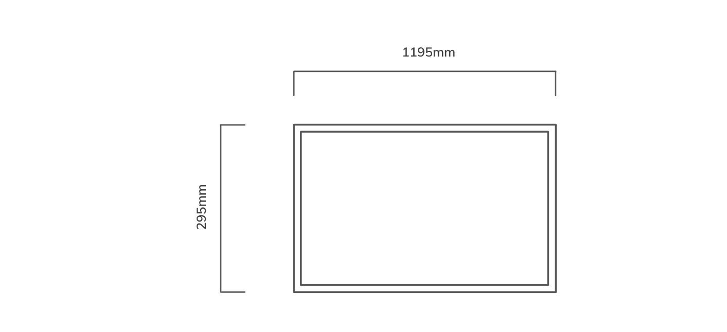 Panel LED 40w Backlit 1200x300mm 3CCT, Dimension drawing