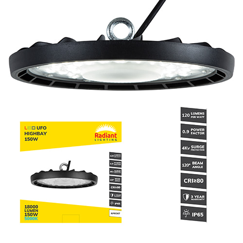 UFO Highbay LED 150W 5000K 3YR Warranty