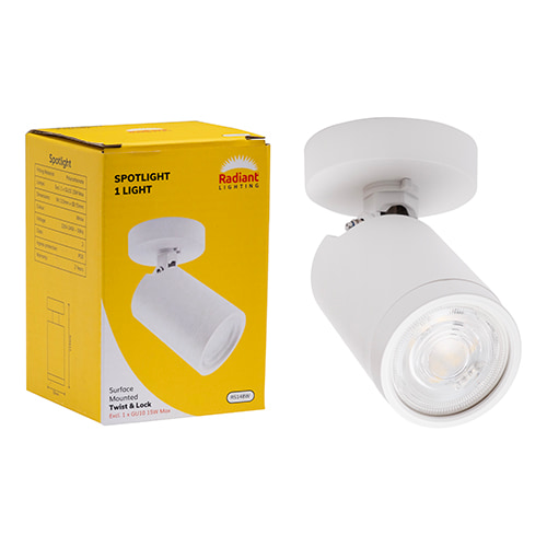 1LT Spotlight Surface Mount Twist & Lock White