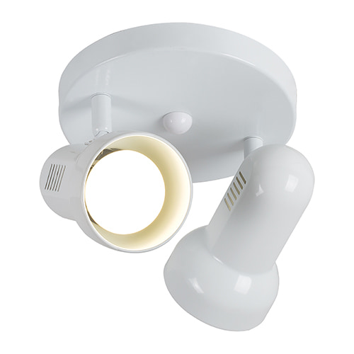 Turbo 2LT Spotlight Plate Satin Chrome R80 — shown in white