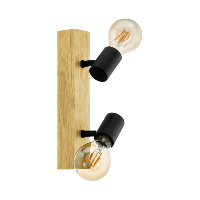 Townshend3 2LT Spotlight Wood & Black E27