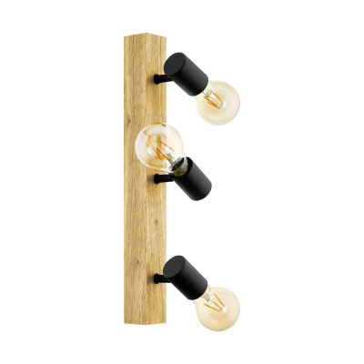 Townshend3 3LT Spotlight Wood & Black E27