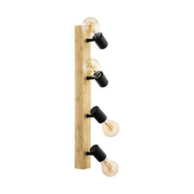 Townshend3 4LT Spotlight Wood & Black E27