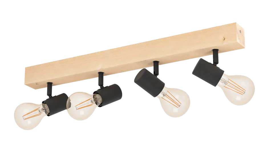 Townshend3 4LT Spotlight Wood & Black E27, view 2