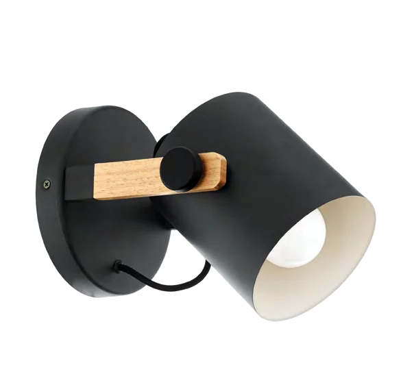 Hornwood 1LT Spotlight Black & Brown E27, view 2