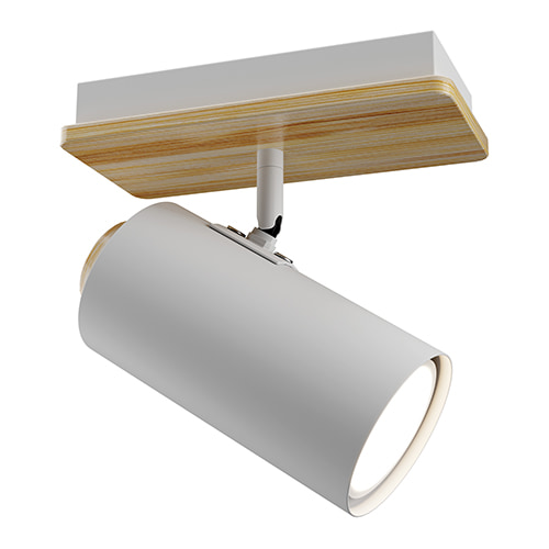 Sol 1LT Spotlight White & Wood GU10