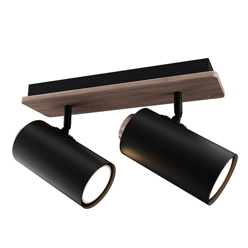 Sol 2LT Spotlight Bar Black & Wood GU10