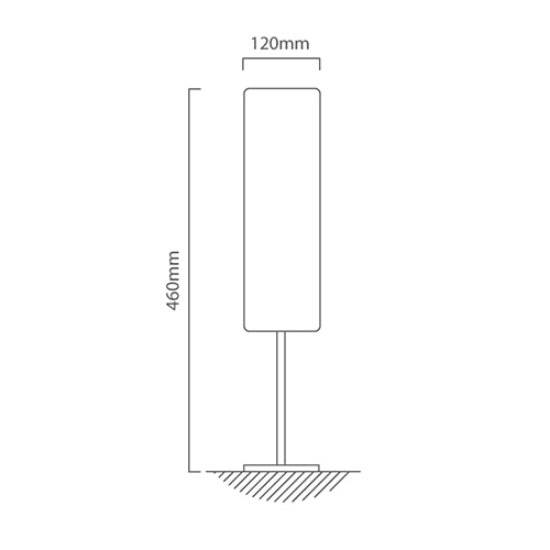 Troy3 Table Lamp Satin Chrome, Dimension drawing (CAD)