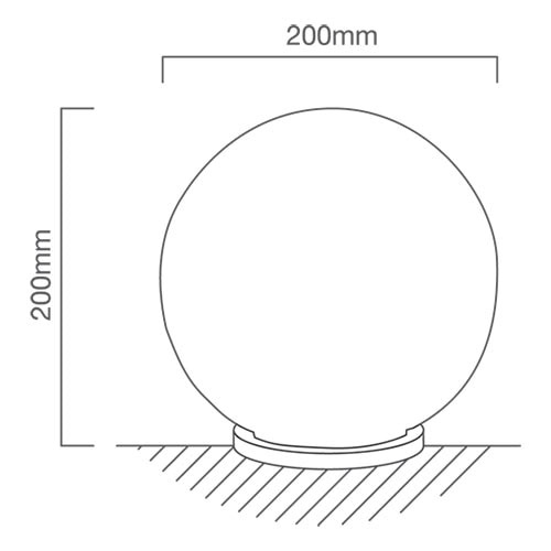 Rondo Table Lamp White, Dimension drawing (CAD)