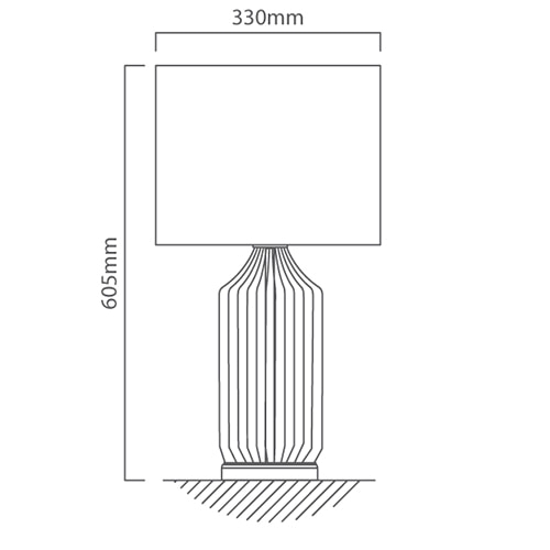 Sinatra Table Lamp Brass & Black, Dimension drawing (CAD)