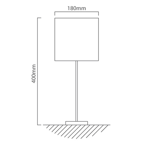 Pasteri Table Lamp Satin Chrome, Dimension drawing (CAD)