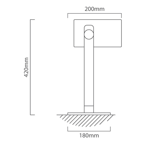 Hornwood Table Lamp Black & Brown, Dimension drawing (CAD)