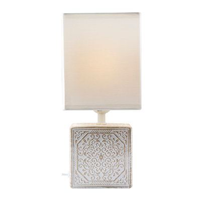 Maderia Table Lamp White & Brown