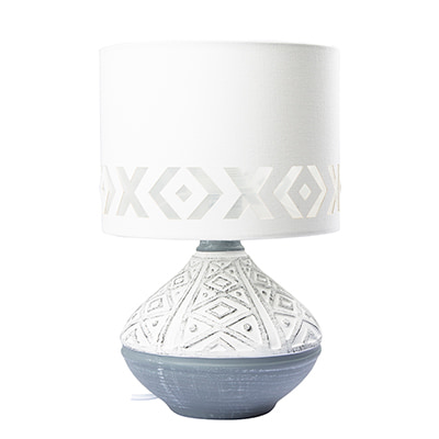Bali Table Lamp Grey & White