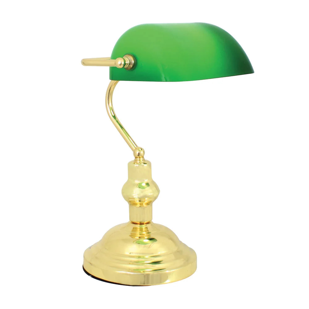 Bankers Table Lamp Polished Brass