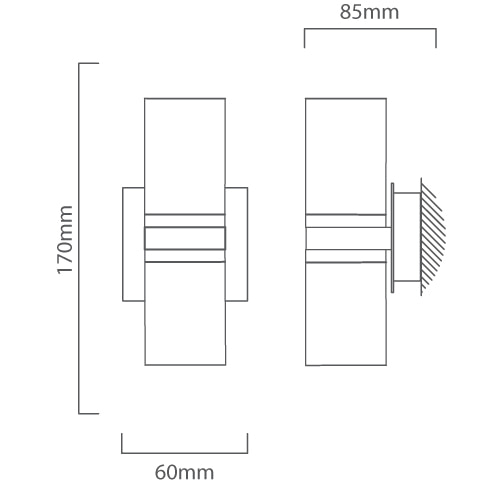 Passa Round Wall Light Black & Gold, Dimension drawing (CAD)