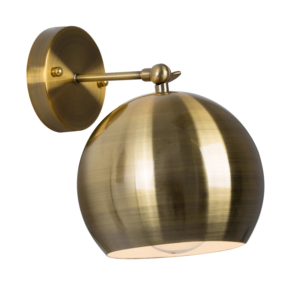 Round Wall Light Antique Brass