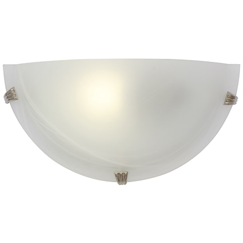 Alabaster Wall Light 300mm Satin Chrome