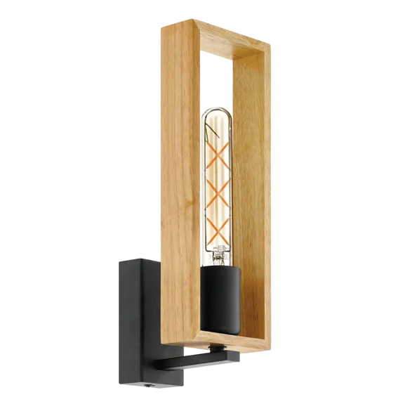 Littleton 1LT Wall Light Black/Brown, view 2