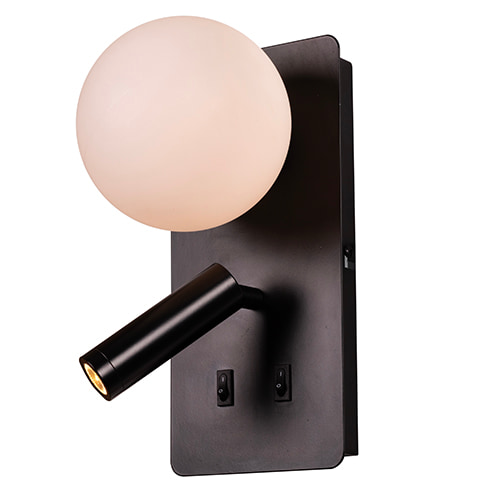 2LT Wall Light Black LED G9 1x5W & 1x3W 3000K
